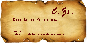 Ornstein Zsigmond névjegykártya